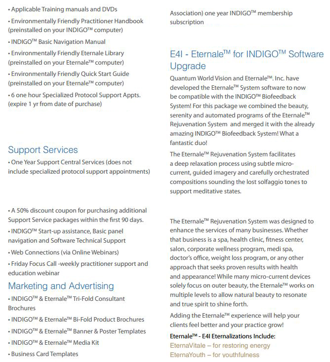 Indigo biofeedback system plus Eternale software E41 ,part2