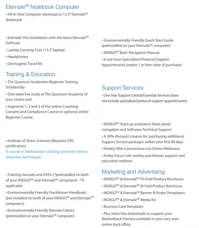 Indigo biofeedback system plus Eternale beauty system, part2